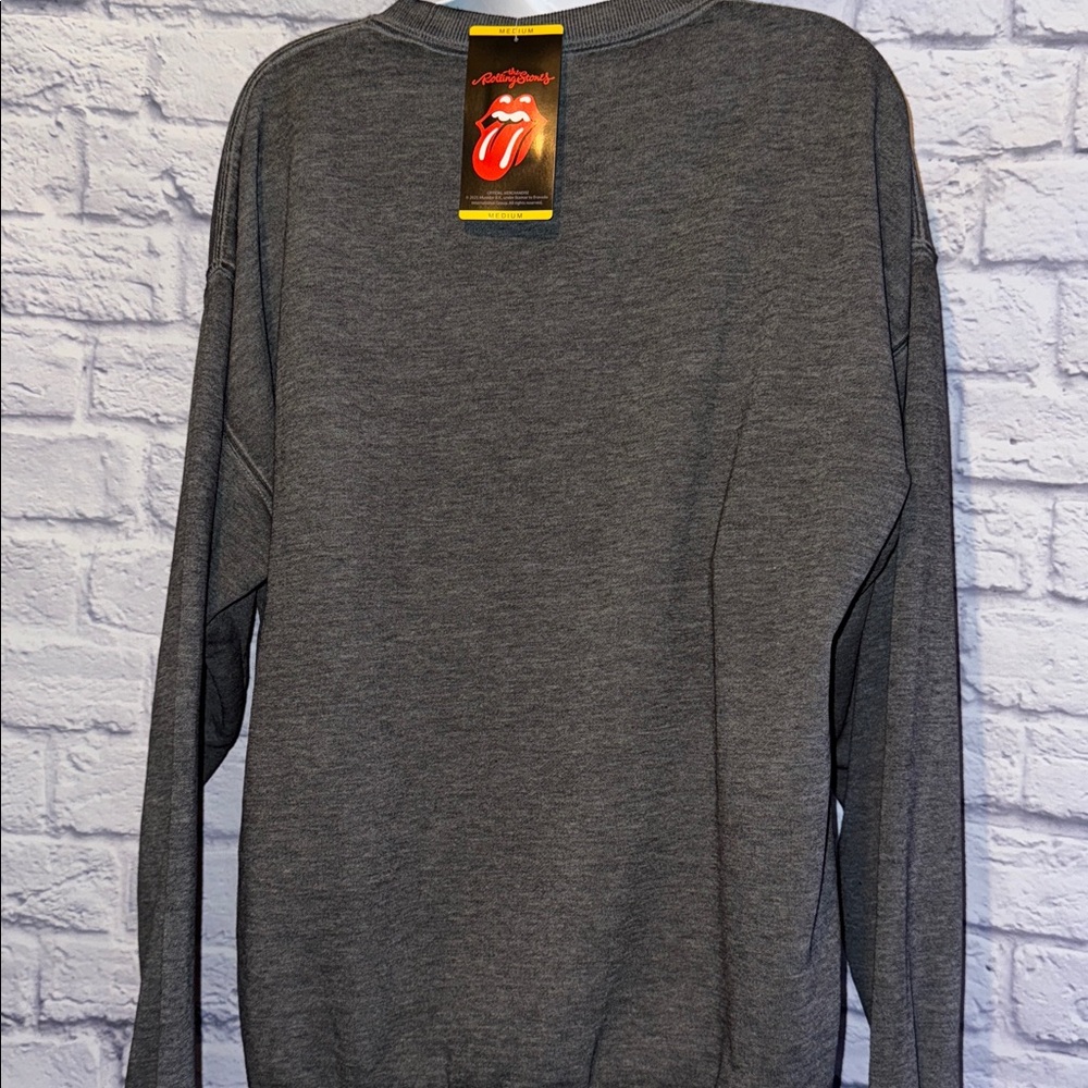 The Rolling Stones Charcoal Sweatshirt with Red Logo size Medium NWT - Picture 3 of 8